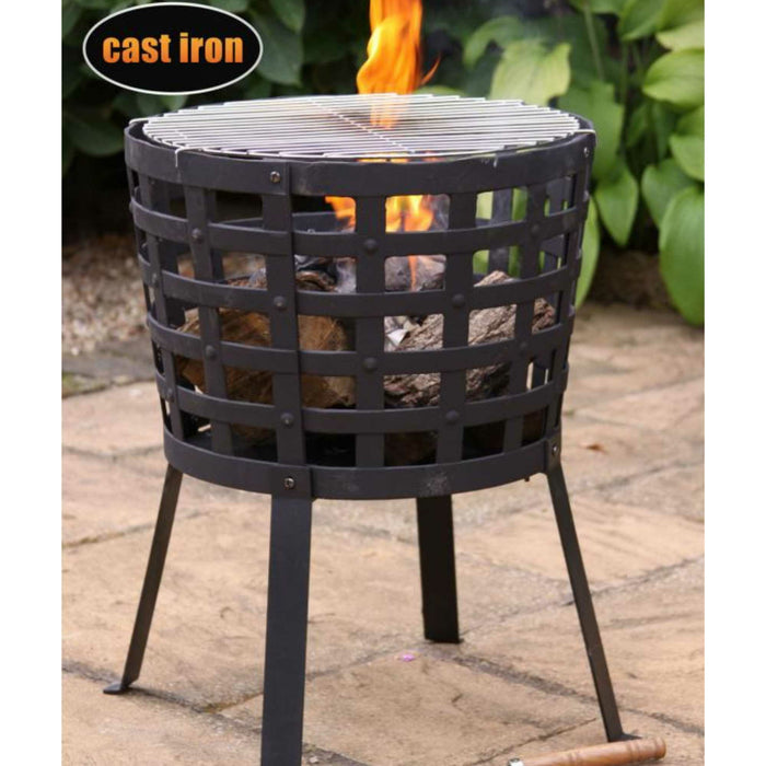 Gardeco Aragon Portable Fire Basket in Cast Iron