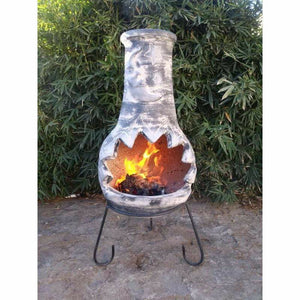 Gardeco Chimenea Gardeco Luna Mexican Chimenea Extra-large in Dark Grey, Inc Stand and Lid