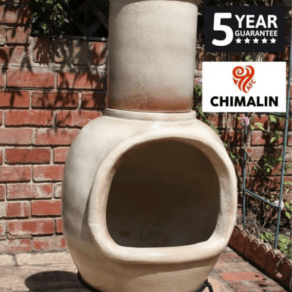 Gardeco Chimenea Gardeco Asteria Clay Chimenea XL in Glazed Cappucino