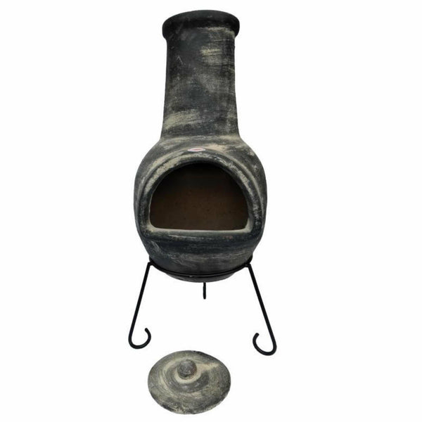 Gardeco Chimenea Gardeco Pepino Mexican Chimenea Extra-Large Dark Grey, inc stand and lid