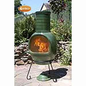 Gardeco Chimenea Gardeco Asteria Clay Chimenea XL in Glazed Green