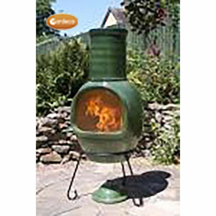 Gardeco Asteria Clay Chimenea XL in Glazed Green