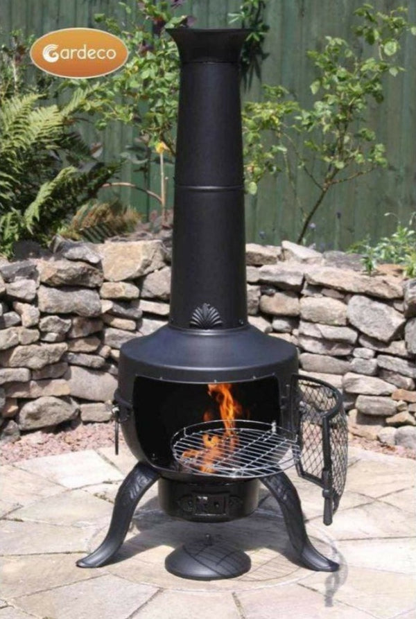 Gardeco Chimenea Gardeco Tia Chimenea Large in Black, Inc BBQ Grill