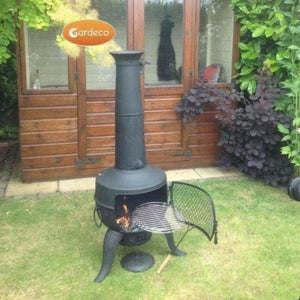 Gardeco Chimenea Gardeco Tia Chimenea Large in Black, Inc BBQ Grill